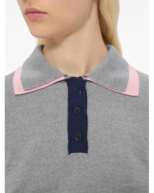 MSGM Gray Buttoned Polo Shirt