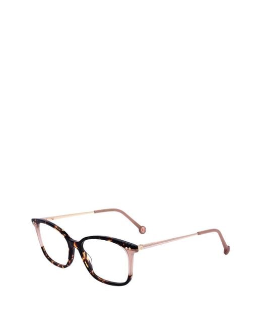 Carolina Herrera Brown Tortoiseshell-Effect Rectangle-Frame Glasses