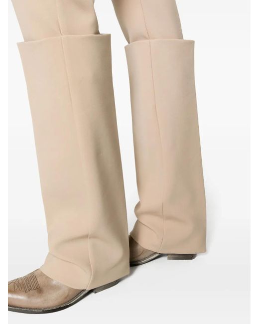 Sportmax Natural Layered Tapered-Leg Trousers