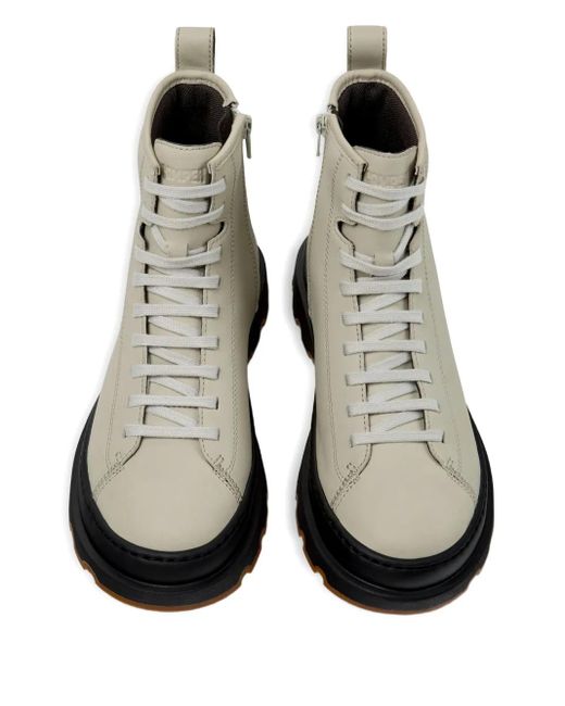 Camper Natural Brutus+ Lace-Up Chunky Sole Ankle Boots