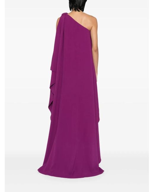 Elie Saab アシンメトリー ロングドレス Purple
