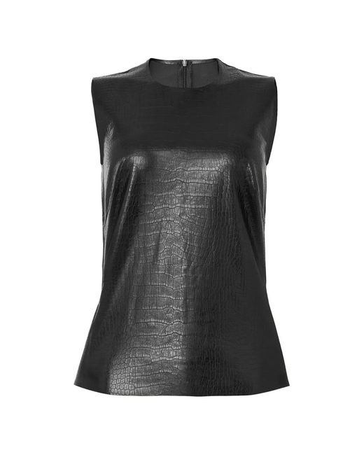 Wolford Black Alligator-Effect Sleeveless Tank Top