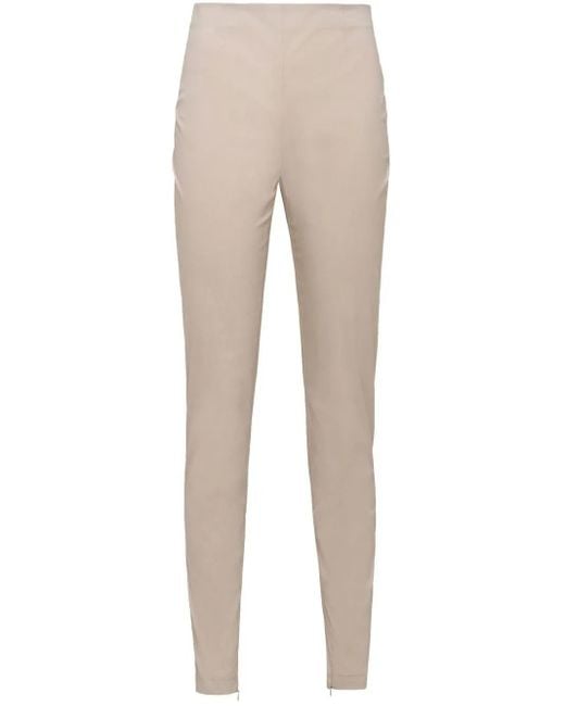 Prada Natural High-Waisted Slim-Cut Trousers