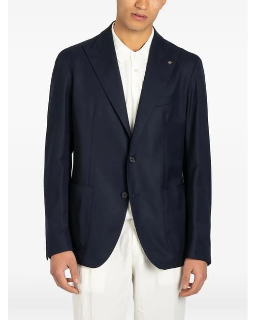 Blazer Con Bolsillos De Parche Tagliatore de hombre de color Blue