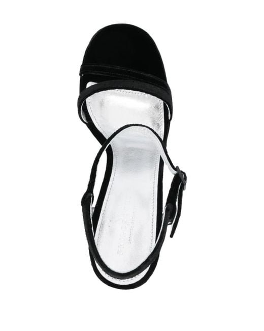 Philosophy Di Lorenzo Serafini Black 140Mm Velvet-Finish Sandals