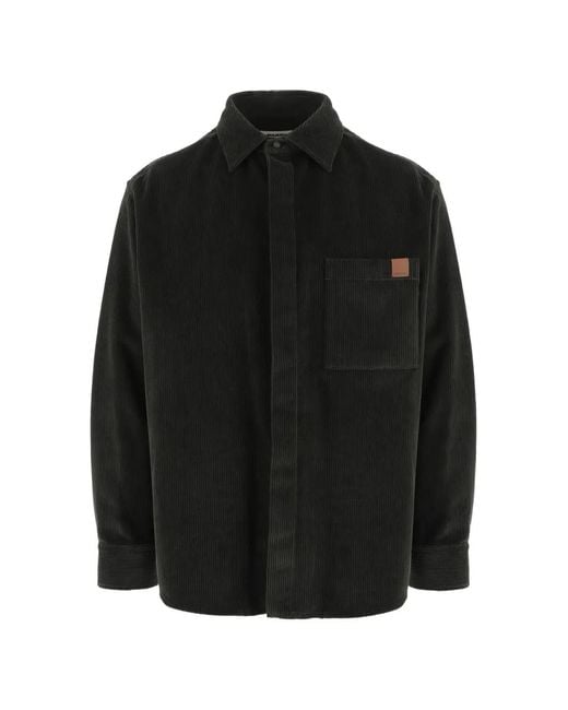 DARKPARK Black Chest-Pocket Corduroy Shirt for men