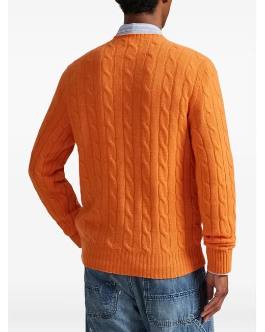 Polo Ralph Lauren Orange Cable-Knit Cashmere Pullover for men
