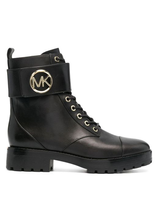 MICHAEL Michael Kors Tatum Leather Combat Boots in Black - Save 42% - Lyst