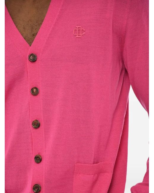 DSquared² Pink V-Neck Cardigan for men