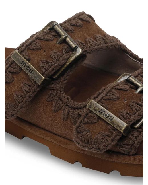 Mou Brown Suede Sandals