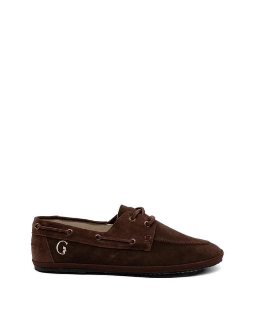 Gondolina Brown Forcola Suede Boat Shoes for men