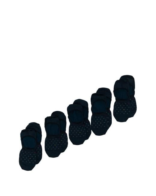 Zegna Blue Diamond-Patterned No-Show Socks for men