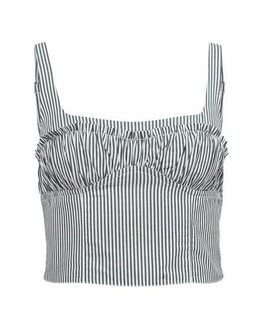 Fleur du Mal Gray Striped Top