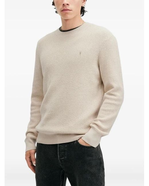 メンズ AllSaints ワッフルニット セーター Natural