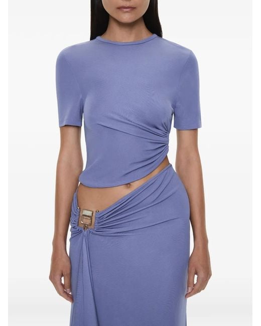 Christopher Esber Blue Ruched T-Shirt