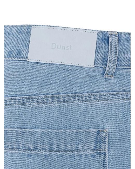 DUNST Blue Pleated Denim Shorts for men