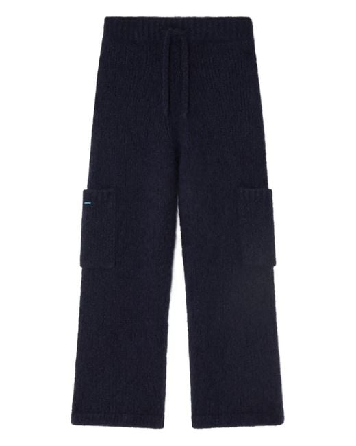 Alanui Blue Patch-Pocket Knitted Trousers for men