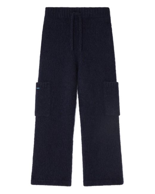 Alanui Blue Patch-Pocket Knitted Trousers for men