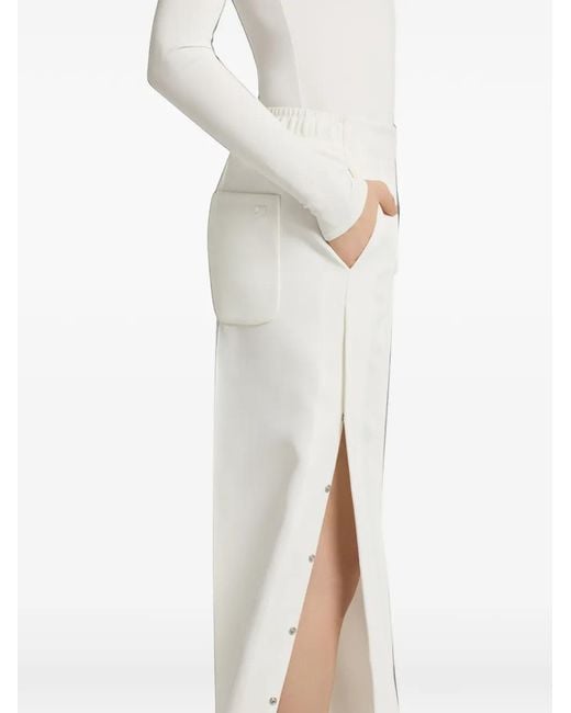 Courreges White Snap-Button Twill Trousers