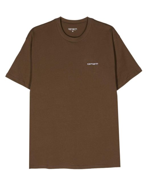 Carhartt Script Katoenen T-shirt in het Brown voor heren