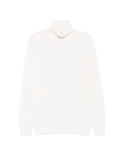 Kangra White Turtleneck Knitted Sweater for men