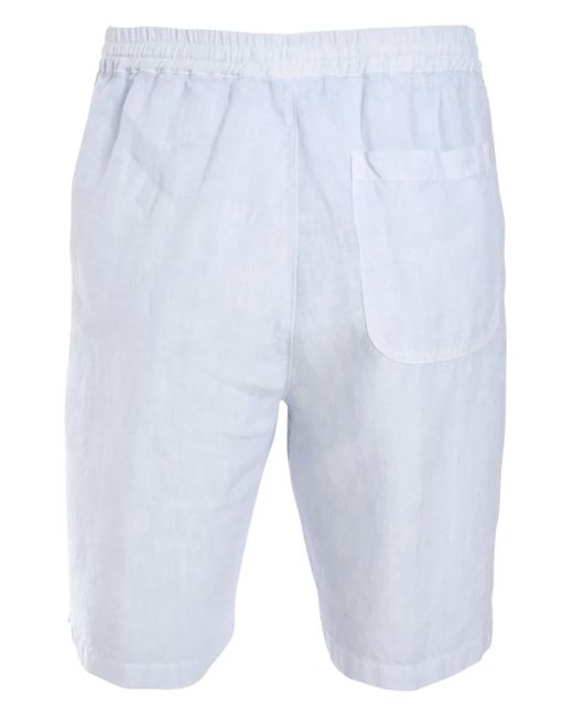 120% Lino Blue Drawstring Shorts for men