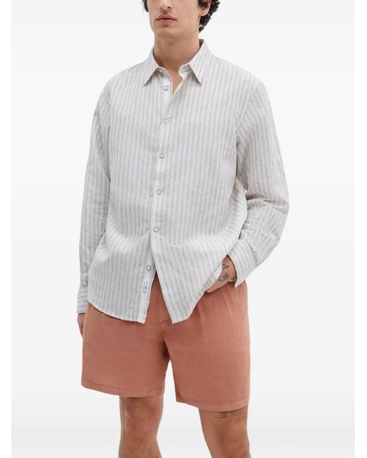 Rag & Bone White Short Jackson À Design Plissé for men