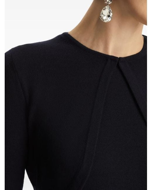 Oscar de la Renta Black Round-Neck Bolero