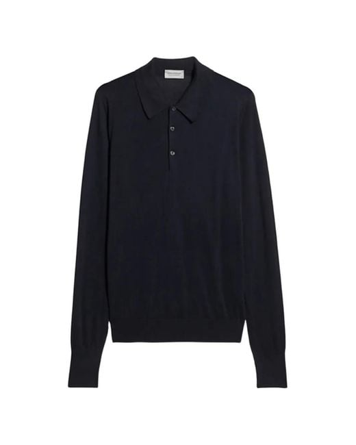 Fortela Blue Finchley Button Cotton Polo Shirt for men