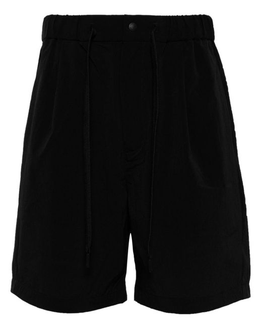 Snow Peak Black Logo-print Velvet Shorts for men