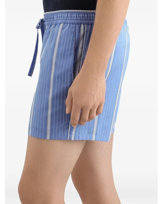 Dolce & Gabbana Blue Striped Pocket Shorts for men