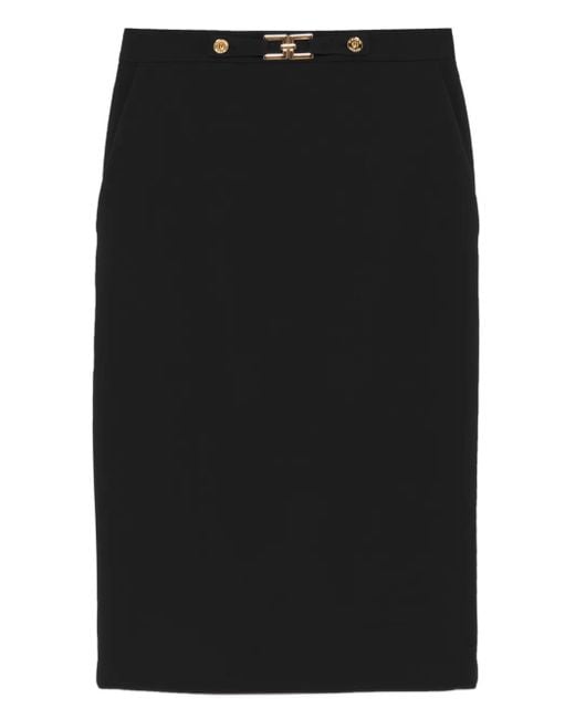 Elisabetta Franchi Black Fitted Pencil Skirt With Accents