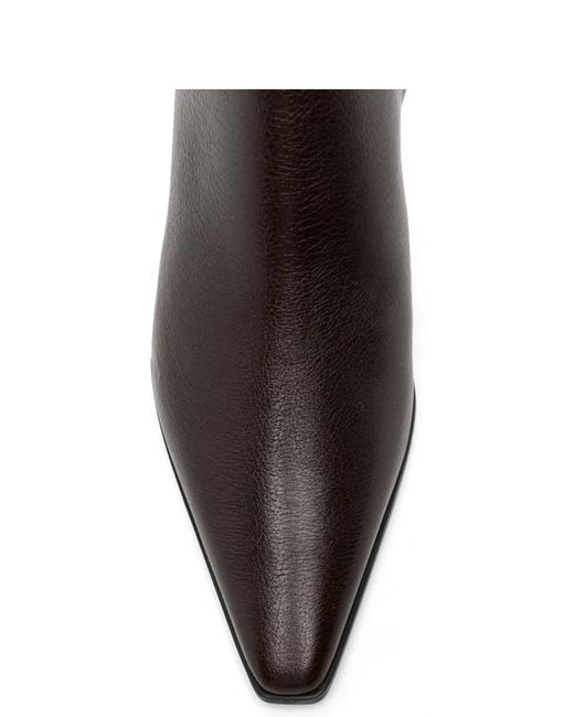 Roberto Festa Brown Milia Point-Toe Leather Ankle Boots