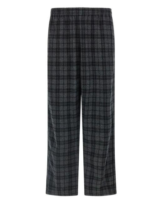 Willy Chavarria Black Ruff Rider Check-Pattern Trousers for men