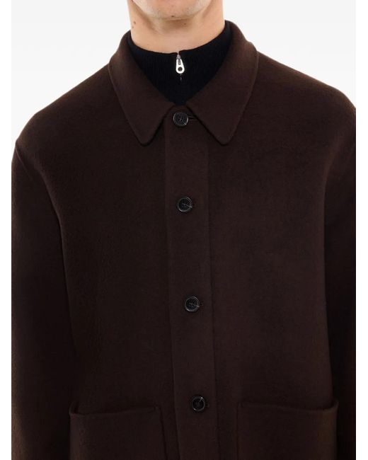 Fursac Brown Button-Up Wool Jacket for men