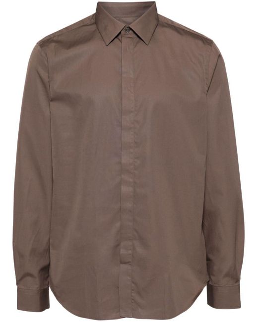 Paul Smith Brown Long-sleeve Poplin Shirt for men