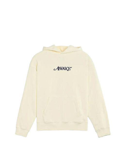 AWAKE NY Natural Logo-Embroidered Hoodie for men