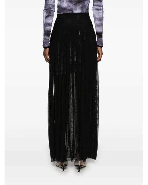 Gonna Midi Semi Trasparente di Norma Kamali in Black