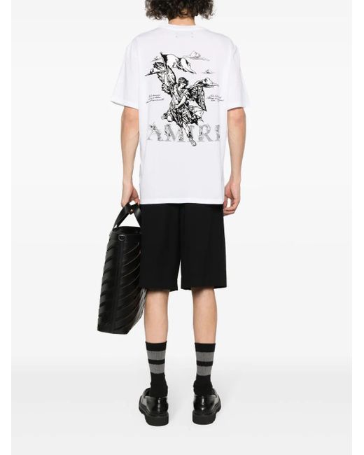 AMIRI Angel Print Cotton ジャージーＴシャツ Black White AMIRI Angel Print Cotton ジャージーTシャツ Black White