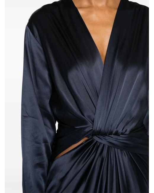 Christopher Esber Blue Triquetra Twist Silk Maxi Dress