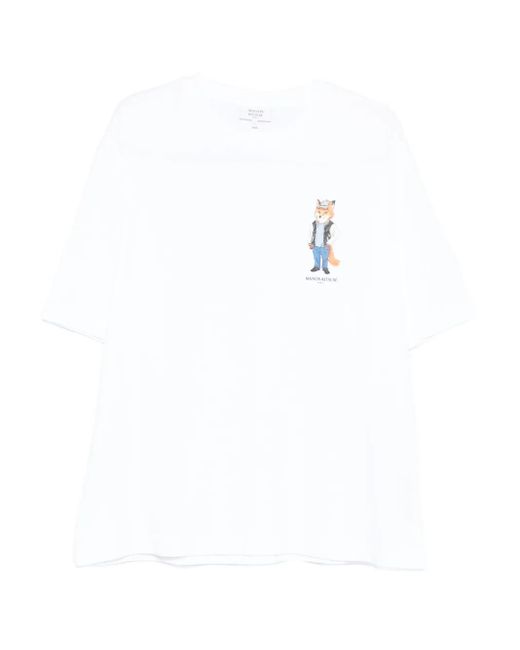 Maison Kitsuné White Dressed Fox Oversize Tee-Shirt for men