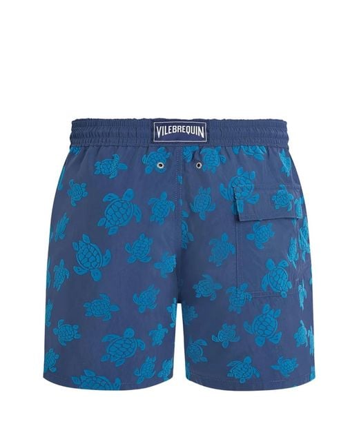 Vilebrequin Blue Ronde Des Tortues Drawstring Print Shorts for men