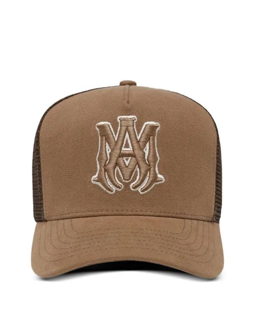 Amiri Brown Ma Outline Trucker Hat for men