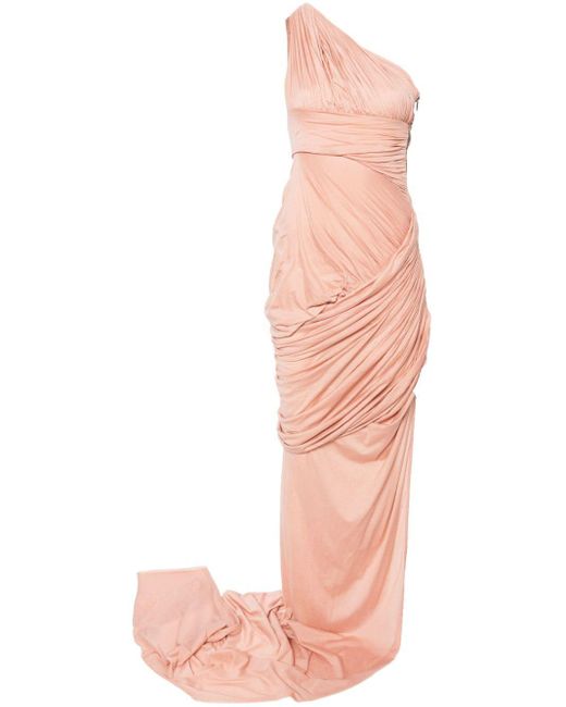 Rick Owens Pink Lido Asymmetric Draped Gown