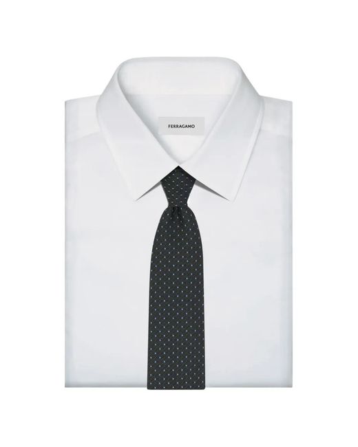 Ferragamo Black Cravate En Soie À Motif Double Gancini for men
