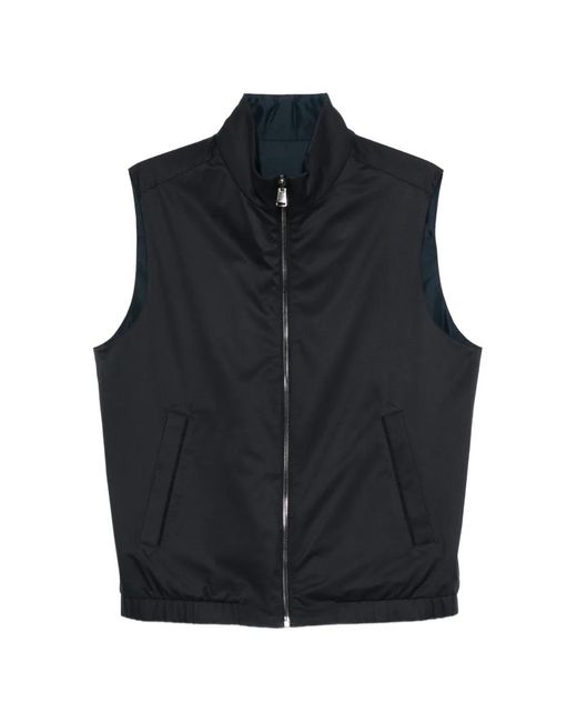 Canali Black Zip Sleeveless Gilet for men