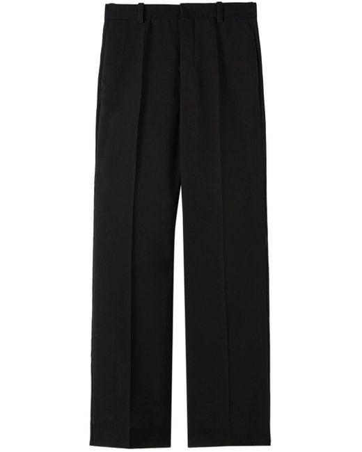 Jil Sander Black Pressed-crease Wool Trousers for men