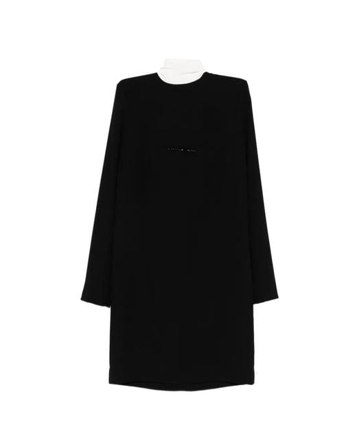 N°21 Black Scarf-Detail Two-Tone Minidress