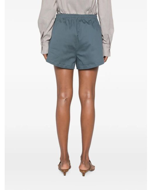 THE M.. Blue Elasticated-Waistband Patch-Pocket Shorts