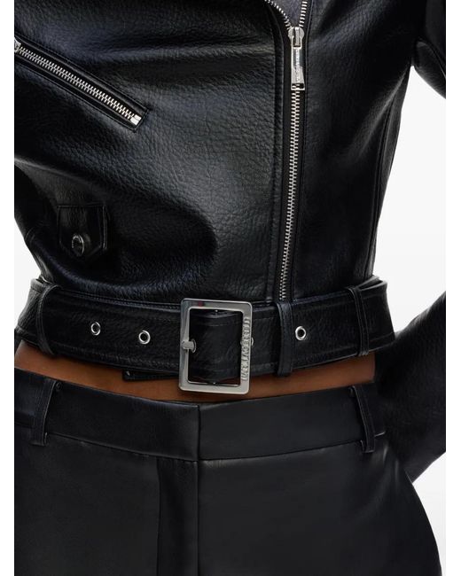 Karl Lagerfeld Black Belted Biker Jacket